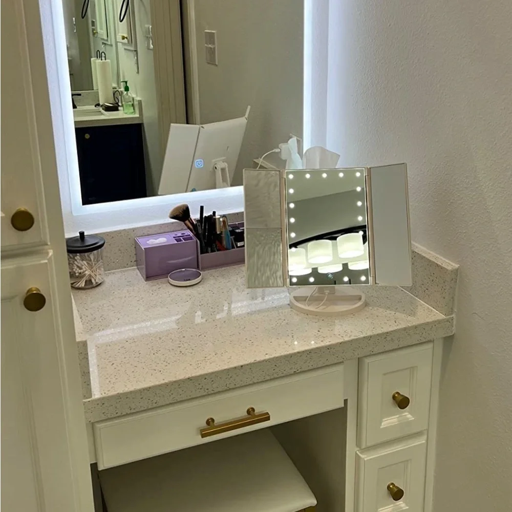 Vanity Lighted Mirror with 2x,3x and 10x magnification